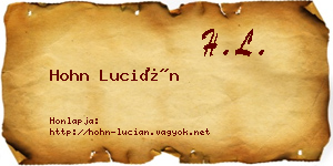 Hohn Lucián névjegykártya